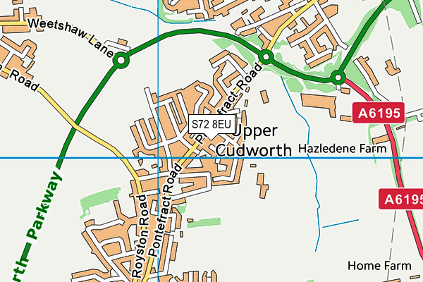 S72 8EU map - OS VectorMap District (Ordnance Survey)