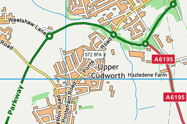 S72 8FA map - OS VectorMap District (Ordnance Survey)