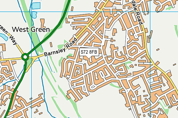 S72 8FB map - OS VectorMap District (Ordnance Survey)