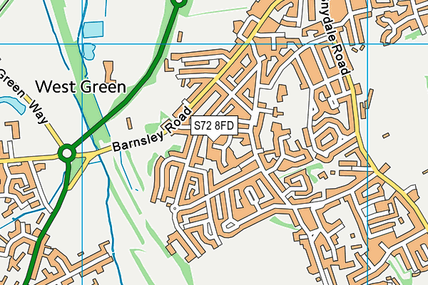 S72 8FD map - OS VectorMap District (Ordnance Survey)