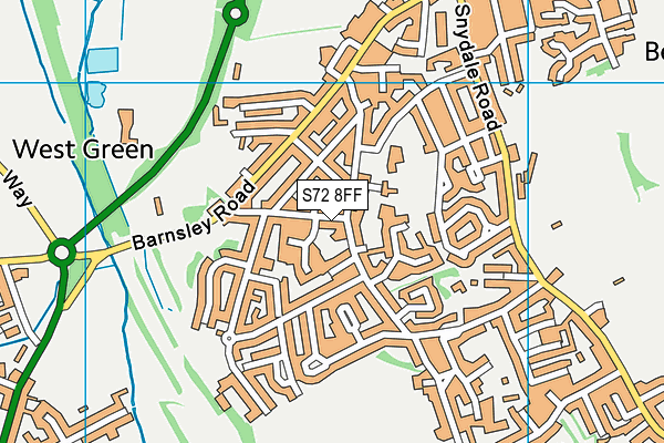 S72 8FF map - OS VectorMap District (Ordnance Survey)