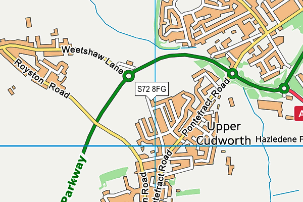 S72 8FG map - OS VectorMap District (Ordnance Survey)
