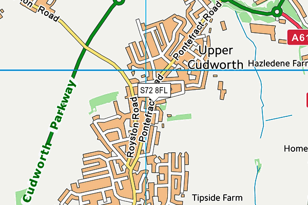 S72 8FL map - OS VectorMap District (Ordnance Survey)