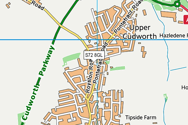 S72 8GL map - OS VectorMap District (Ordnance Survey)