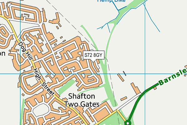 S72 8GY map - OS VectorMap District (Ordnance Survey)