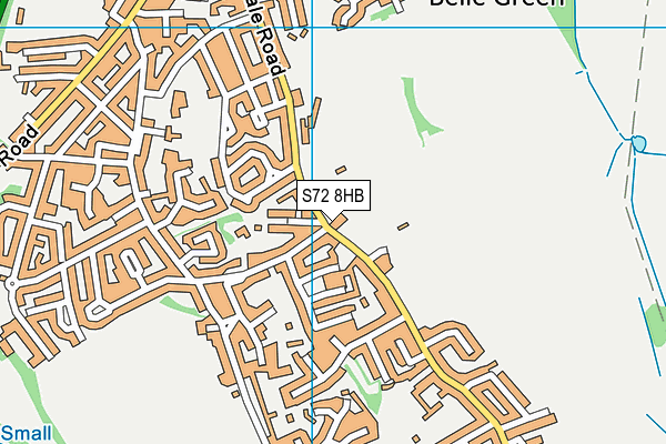 S72 8HB map - OS VectorMap District (Ordnance Survey)