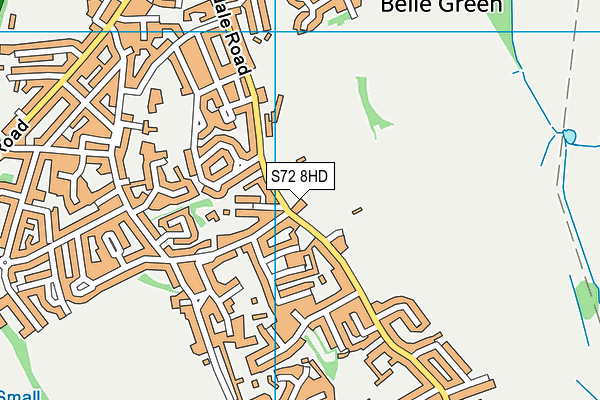 S72 8HD map - OS VectorMap District (Ordnance Survey)