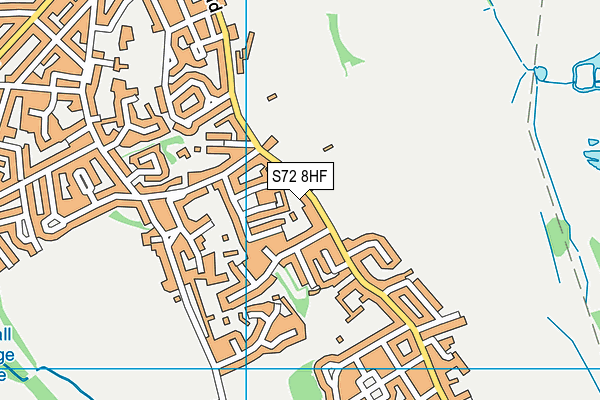 Pinfold Playing Fields map (S72 8HF) - OS VectorMap District (Ordnance Survey)