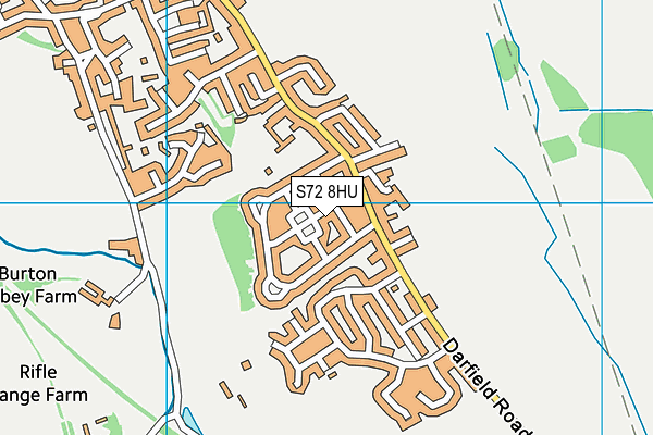 S72 8HU map - OS VectorMap District (Ordnance Survey)