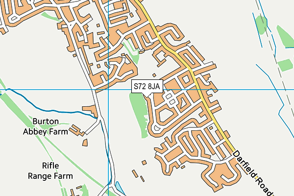 S72 8JA map - OS VectorMap District (Ordnance Survey)