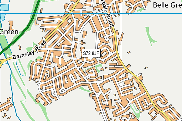 S72 8JF map - OS VectorMap District (Ordnance Survey)