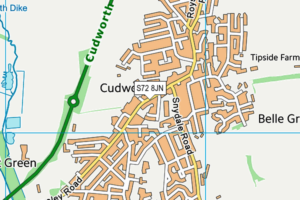 S72 8JN map - OS VectorMap District (Ordnance Survey)