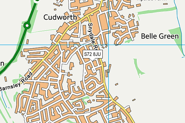 S72 8JU map - OS VectorMap District (Ordnance Survey)