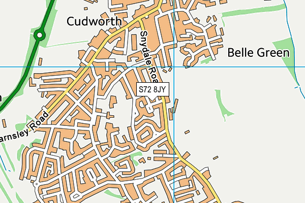 S72 8JY map - OS VectorMap District (Ordnance Survey)