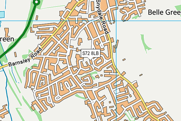 S72 8LB map - OS VectorMap District (Ordnance Survey)