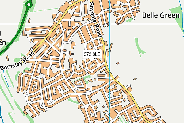 S72 8LE map - OS VectorMap District (Ordnance Survey)