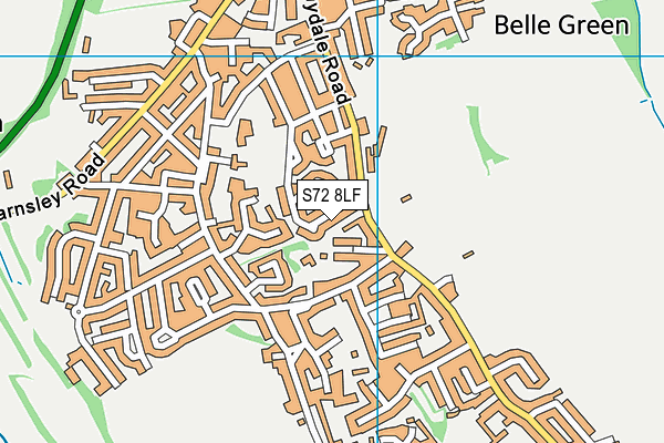 S72 8LF map - OS VectorMap District (Ordnance Survey)