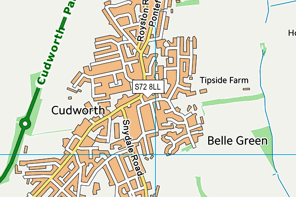 S72 8LL map - OS VectorMap District (Ordnance Survey)