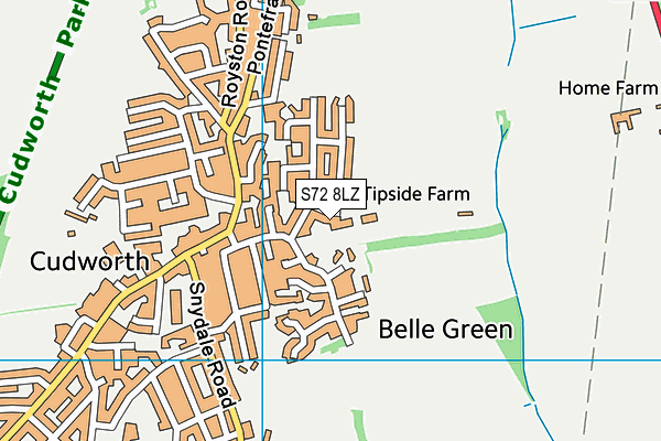 S72 8LZ map - OS VectorMap District (Ordnance Survey)