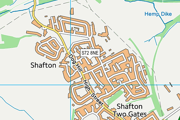 S72 8NE map - OS VectorMap District (Ordnance Survey)