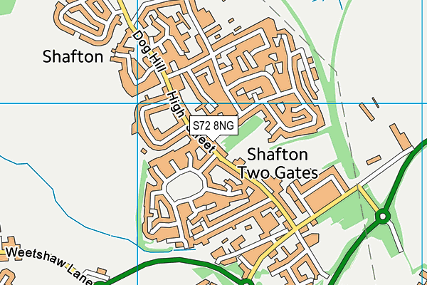 S72 8NG map - OS VectorMap District (Ordnance Survey)