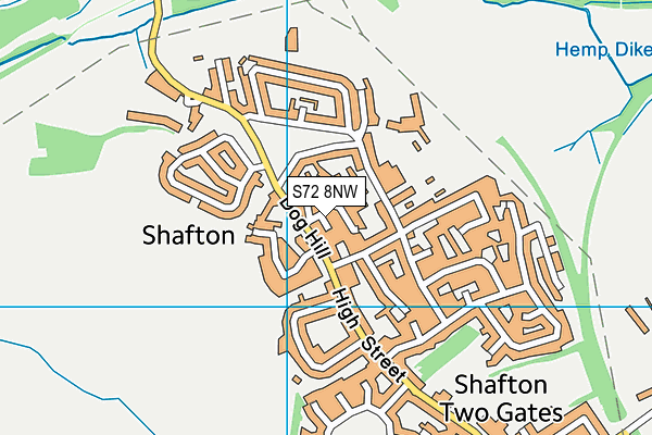 S72 8NW map - OS VectorMap District (Ordnance Survey)