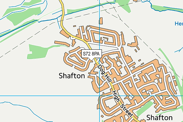 S72 8PA map - OS VectorMap District (Ordnance Survey)