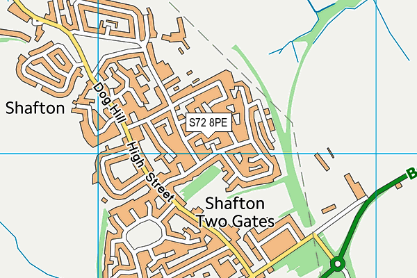 S72 8PE map - OS VectorMap District (Ordnance Survey)