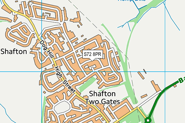 S72 8PR map - OS VectorMap District (Ordnance Survey)