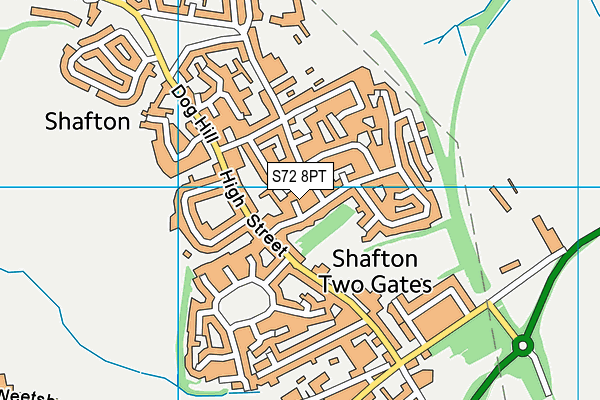 S72 8PT map - OS VectorMap District (Ordnance Survey)