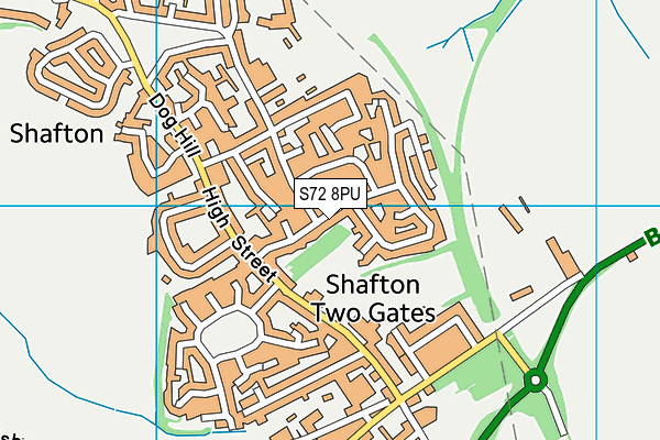 S72 8PU map - OS VectorMap District (Ordnance Survey)