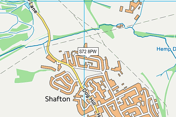 S72 8PW map - OS VectorMap District (Ordnance Survey)