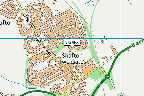 S72 8PX map - OS VectorMap District (Ordnance Survey)
