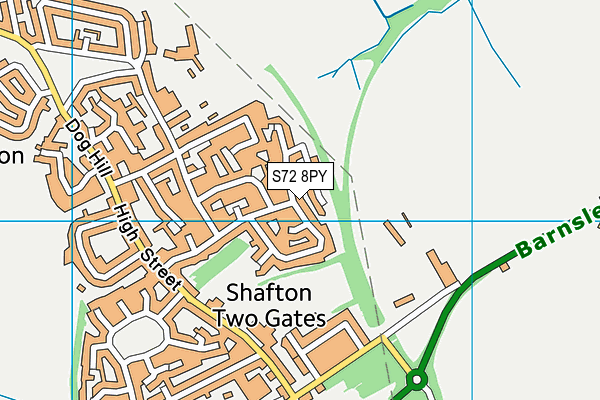 S72 8PY map - OS VectorMap District (Ordnance Survey)