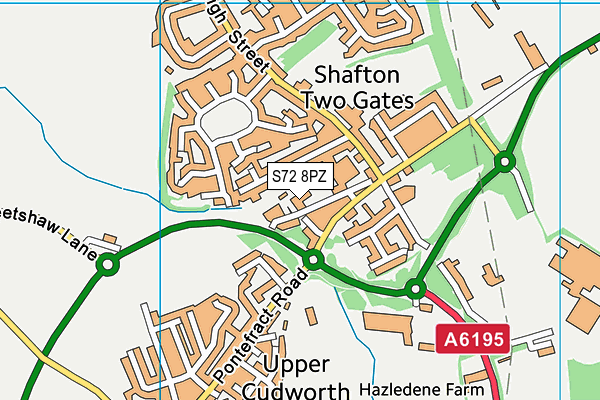 S72 8PZ map - OS VectorMap District (Ordnance Survey)