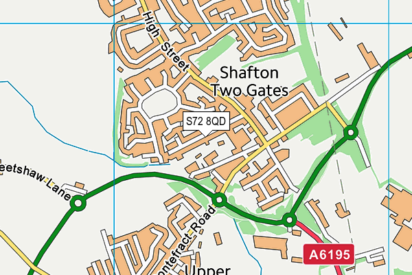 S72 8QD map - OS VectorMap District (Ordnance Survey)