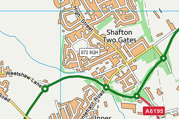 S72 8QH map - OS VectorMap District (Ordnance Survey)