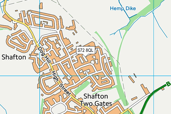 S72 8QL map - OS VectorMap District (Ordnance Survey)