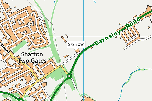 S72 8QW map - OS VectorMap District (Ordnance Survey)