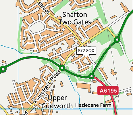 S72 8QX map - OS VectorMap District (Ordnance Survey)