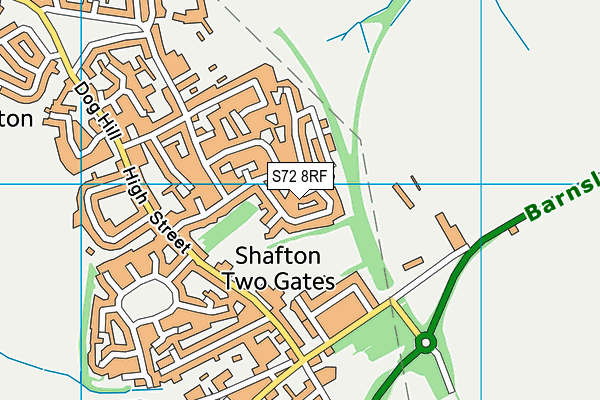 S72 8RF map - OS VectorMap District (Ordnance Survey)