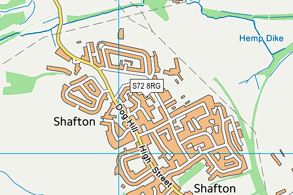 S72 8RG map - OS VectorMap District (Ordnance Survey)