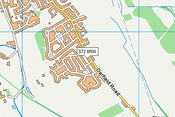 S72 8RW map - OS VectorMap District (Ordnance Survey)