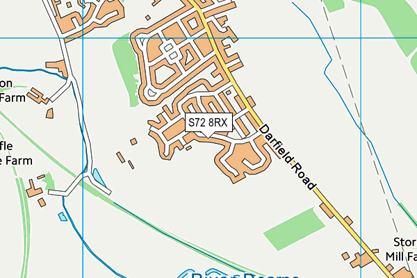 S72 8RX map - OS VectorMap District (Ordnance Survey)