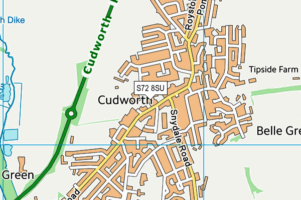 S72 8SU map - OS VectorMap District (Ordnance Survey)