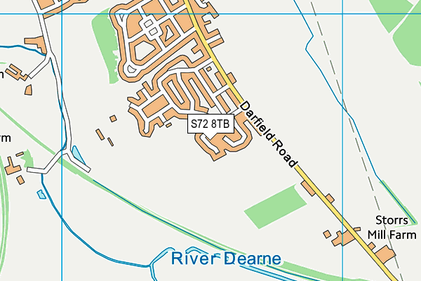 S72 8TB map - OS VectorMap District (Ordnance Survey)