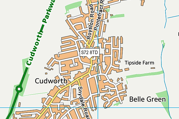 S72 8TD map - OS VectorMap District (Ordnance Survey)