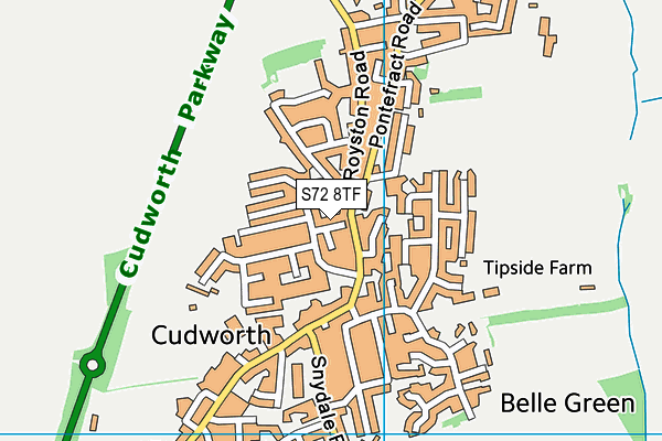 S72 8TF map - OS VectorMap District (Ordnance Survey)