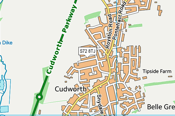 S72 8TJ map - OS VectorMap District (Ordnance Survey)