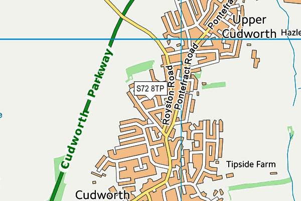 S72 8TP map - OS VectorMap District (Ordnance Survey)